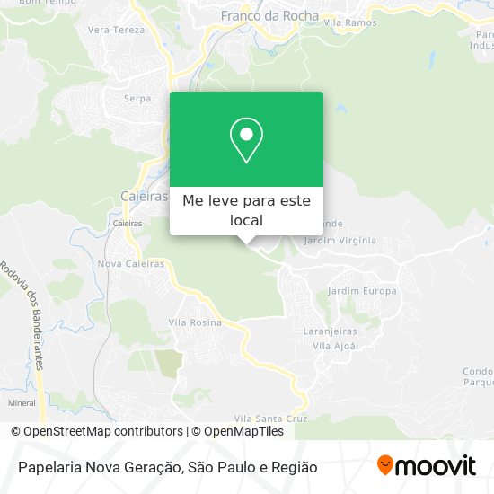 Papelaria Nova Geração mapa