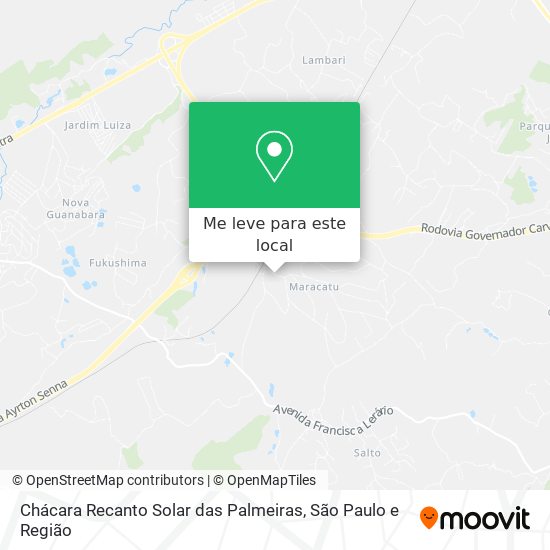 Chácara Recanto Solar das Palmeiras mapa