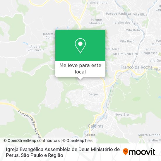 Igreja Evangélica Assembléia de Deus Ministério de Perus mapa