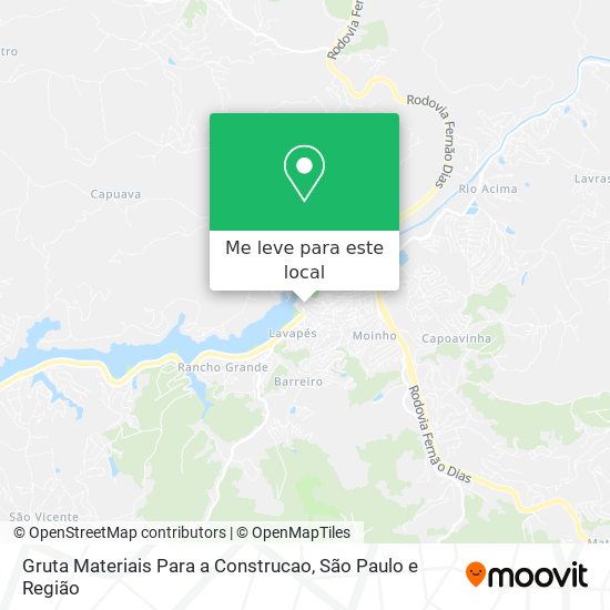 Gruta Materiais Para a Construcao mapa
