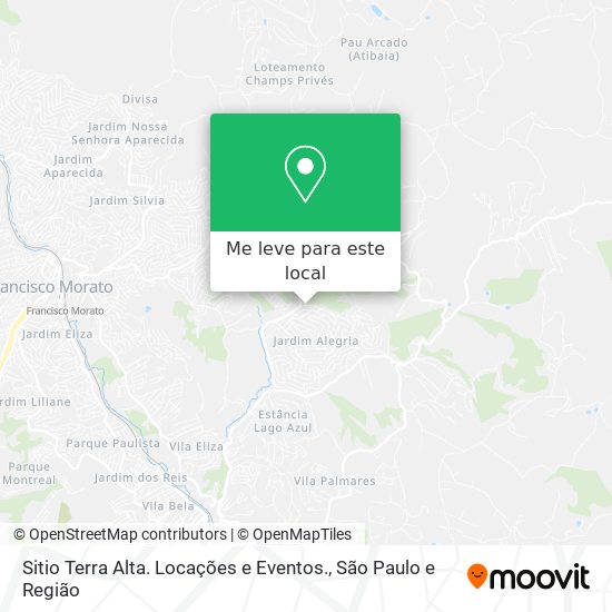 Sitio Terra Alta. Locações e Eventos. mapa