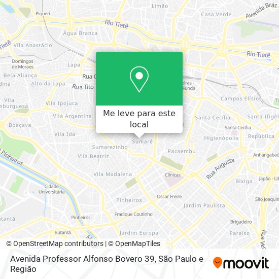 Avenida Professor Alfonso Bovero 39 mapa