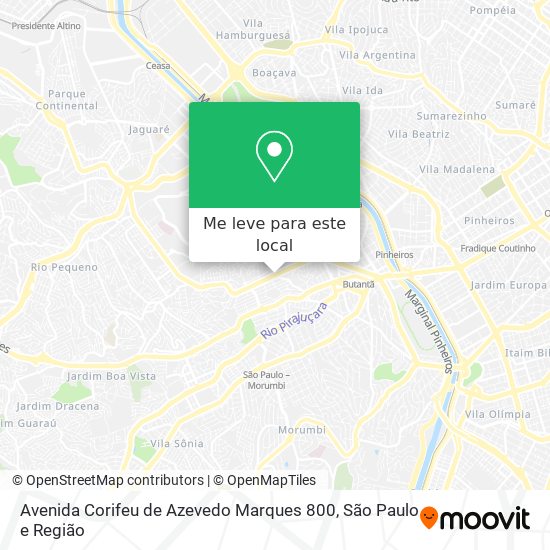 Avenida Corifeu de Azevedo Marques 800 mapa