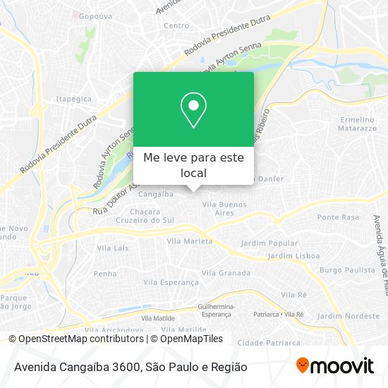 Avenida Cangaíba 3600 mapa