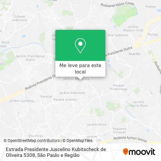 Estrada Presidente Juscelino Kubitscheck de Oliveira 5308 mapa