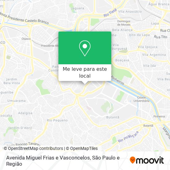 Avenida Miguel Frias e Vasconcelos mapa