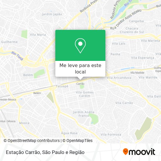Estação Carrão mapa
