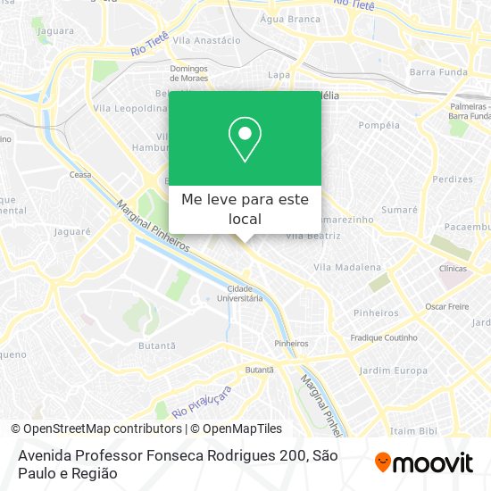 Avenida Professor Fonseca Rodrigues 200 mapa