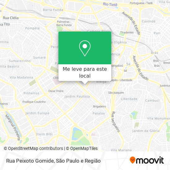 Rua Peixoto Gomide mapa