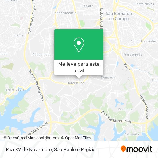 Rua XV de Novembro mapa