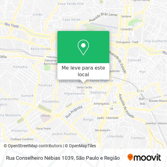 Rua Conselheiro Nébias 1039 mapa