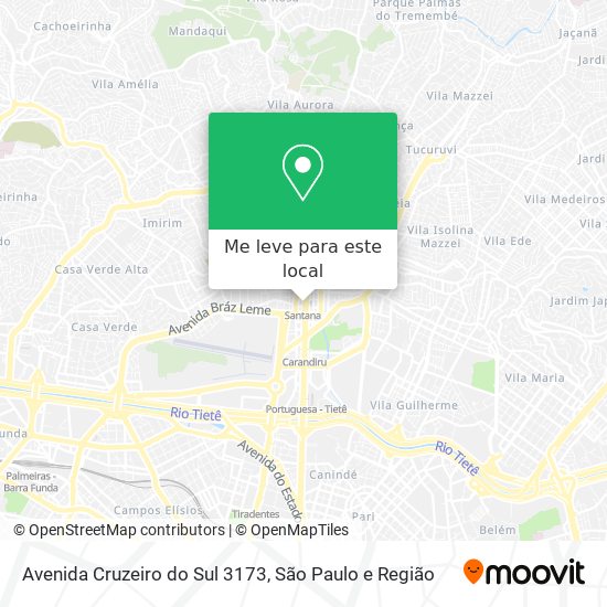 Avenida Cruzeiro do Sul 3173 mapa