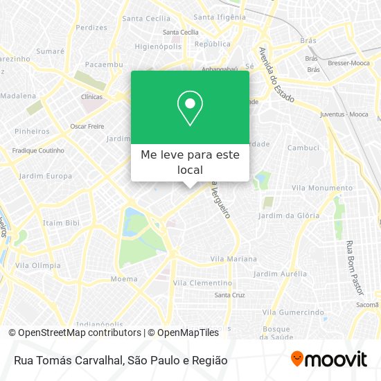 Rua Tomás Carvalhal mapa