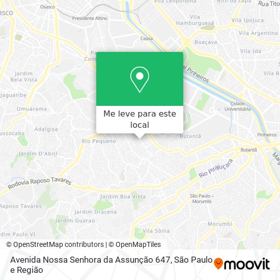 Avenida Nossa Senhora da Assunção 647 mapa