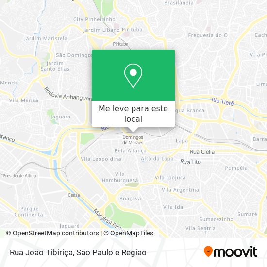 Rua João Tibiriçá mapa