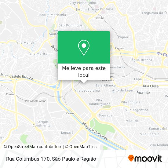 Rua Columbus 170 mapa