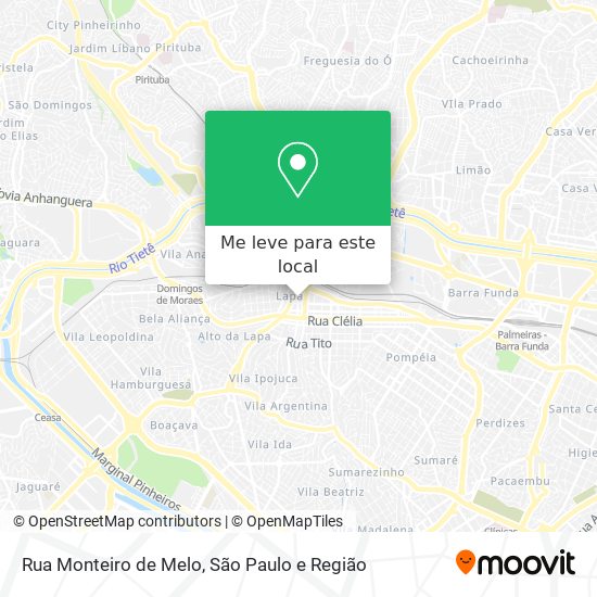 Rua Monteiro de Melo mapa