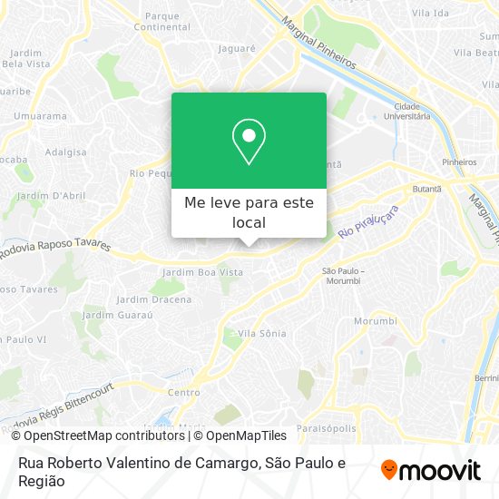 Rua Roberto Valentino de Camargo mapa
