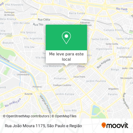 Rua João Moura 1175 mapa
