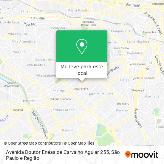 Avenida Doutor Enéas de Carvalho Aguiar 255 mapa