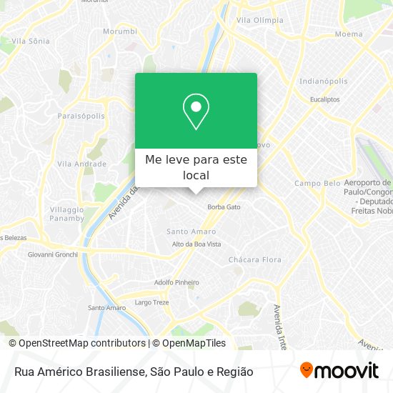 Rua Américo Brasiliense mapa