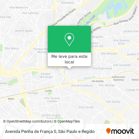 Avenida Penha de França 0 mapa