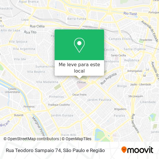 Rua Teodoro Sampaio 74 mapa