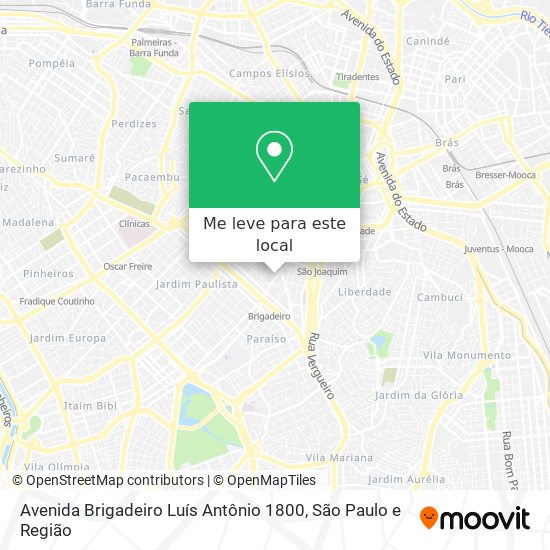 Avenida Brigadeiro Luís Antônio 1800 mapa