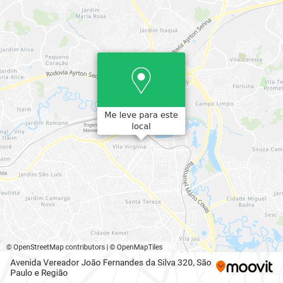 Avenida Vereador João Fernandes da Silva 320 mapa