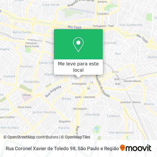 Rua Coronel Xavier de Toledo 98 mapa