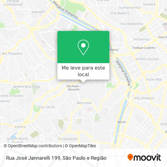 Rua José Jannarelli 199 mapa