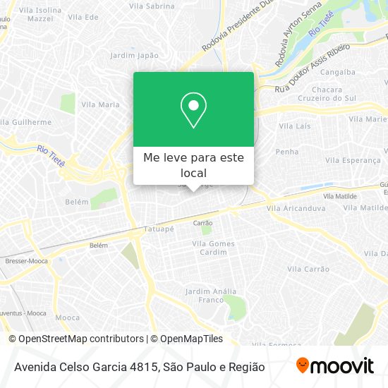 Avenida Celso Garcia 4815 mapa