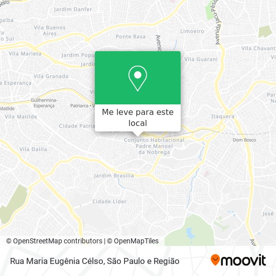 Rua Maria Eugênia Célso mapa