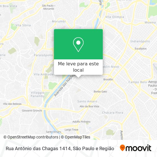 Rua Antônio das Chagas 1414 mapa