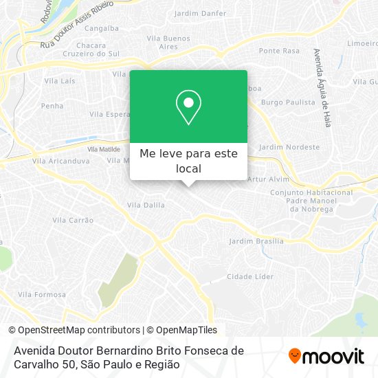 Avenida Doutor Bernardino Brito Fonseca de Carvalho 50 mapa