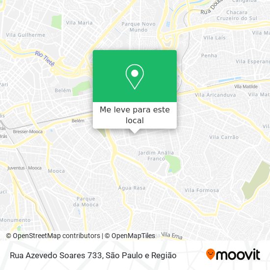 Rua Azevedo Soares 733 mapa