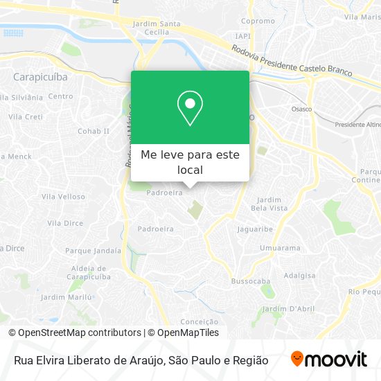 Rua Elvira Liberato de Araújo mapa