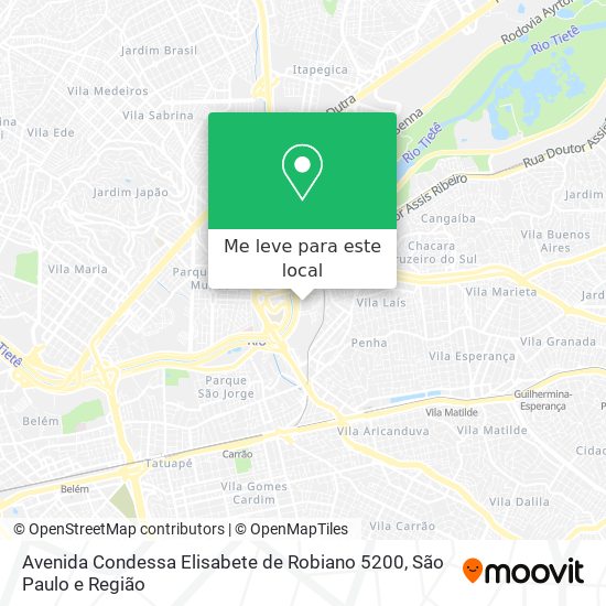 Avenida Condessa Elisabete de Robiano 5200 mapa