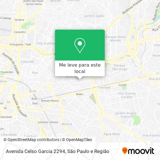 Avenida Celso Garcia 2294 mapa