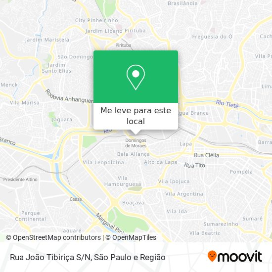 Rua João Tibiriça S/N mapa