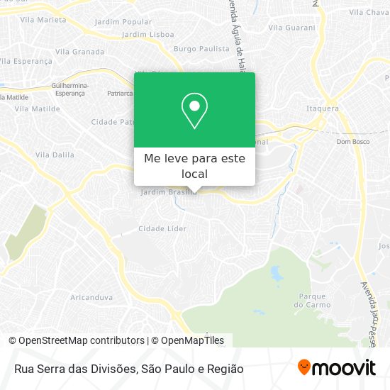 Rua Serra das Divisões mapa