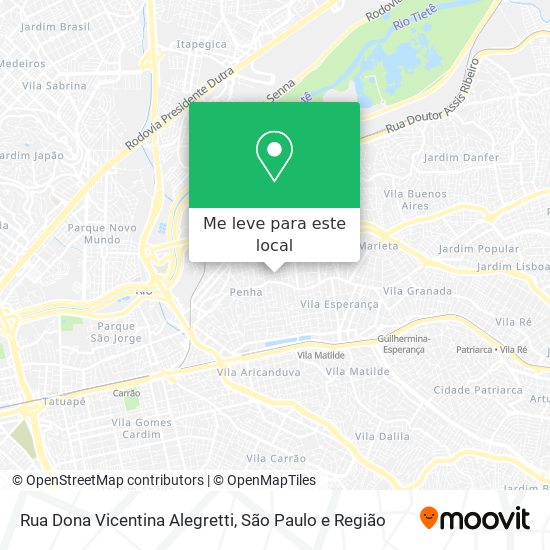 Rua Dona Vicentina Alegretti mapa