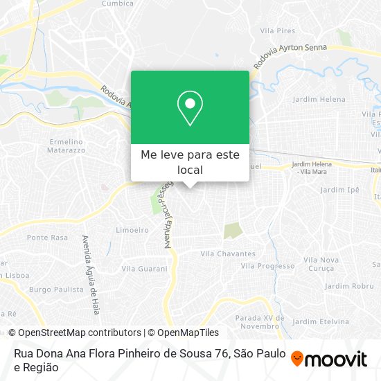 Rua Dona Ana Flora Pinheiro de Sousa 76 mapa