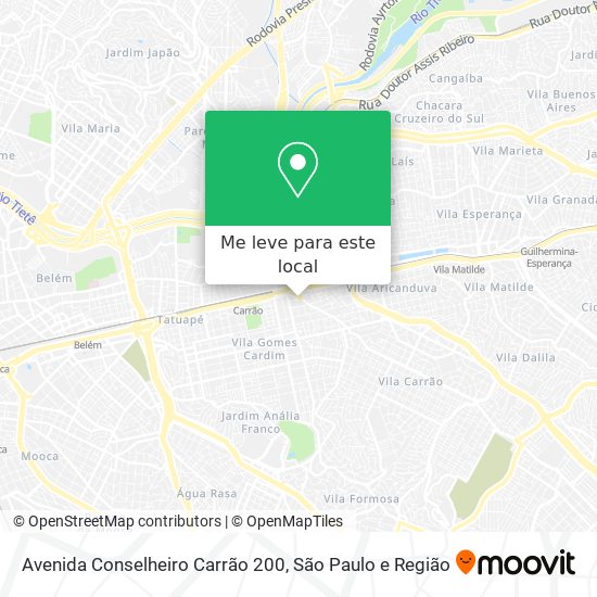 Avenida Conselheiro Carrão 200 mapa
