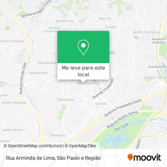 Rua Arminda de Lima mapa