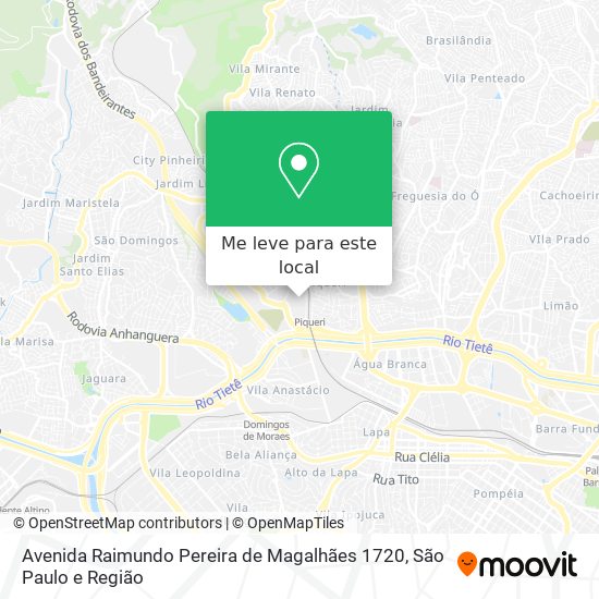 Avenida Raimundo Pereira de Magalhães 1720 mapa