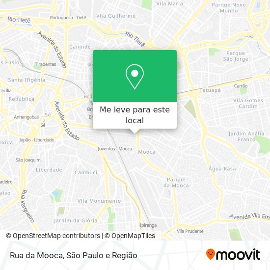 Rua da Mooca mapa