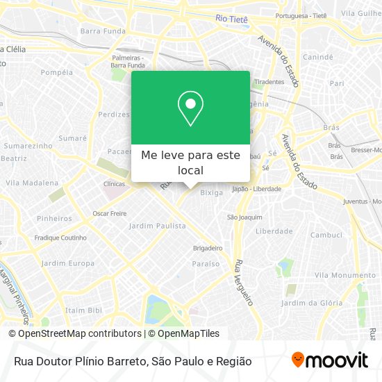 Rua Doutor Plínio Barreto mapa