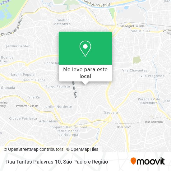 Rua Tantas Palavras 10 mapa