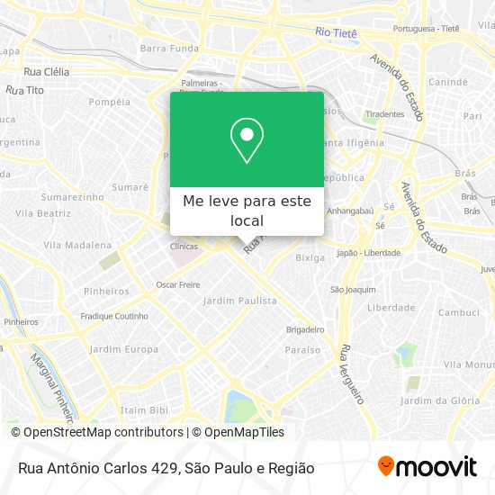Rua Antônio Carlos 429 mapa